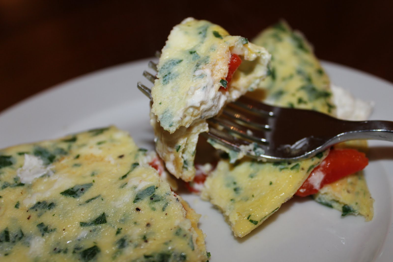 Food For The Fresh Roasted Red Pepper & Goat Cheese Omelette