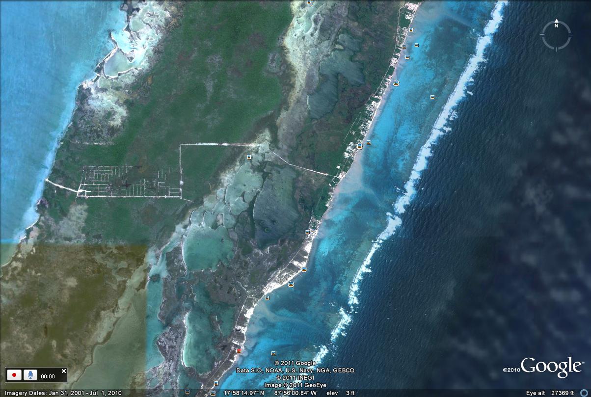 Laguna de Mato, Ambergris Caye, Belize Mata Lagoon on new Google Earth
