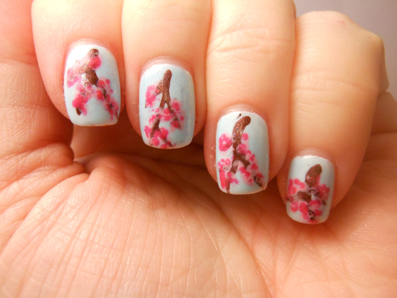 Cherry Blossom Nail Designs with Rhinestones - wide 7