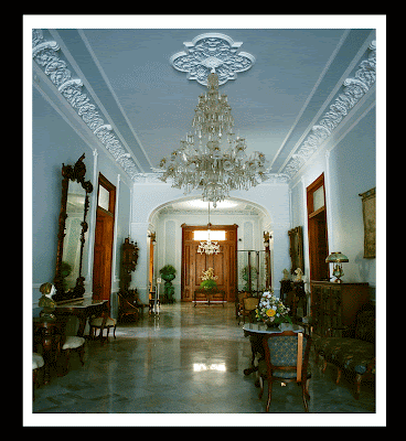 Merida Mexico Casa Museo Montes Molina entry foyer with antiques 