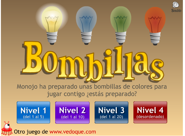 Contar con bombillas.