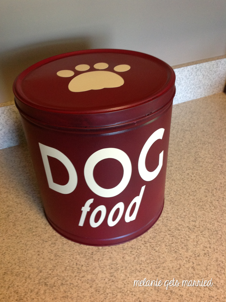 Melanie Gets Married DIY Dog Food Canister