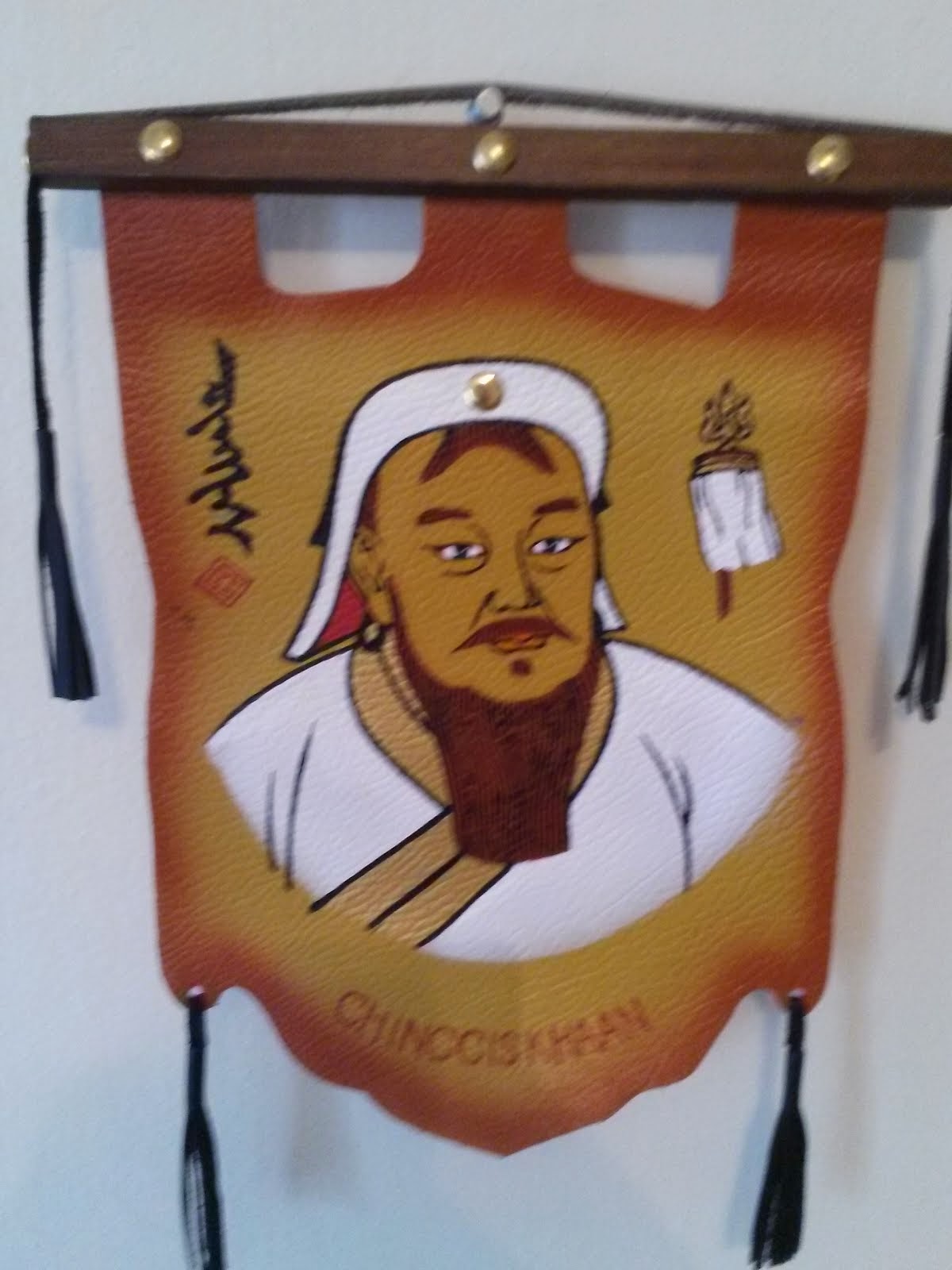 Leather Painting : Chinggis Khan