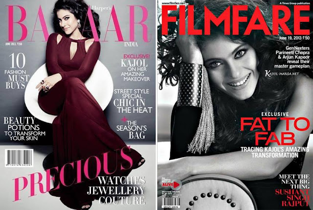 Kajol Devgan on Harper's Bazaar & Filmfare cover of June Issue