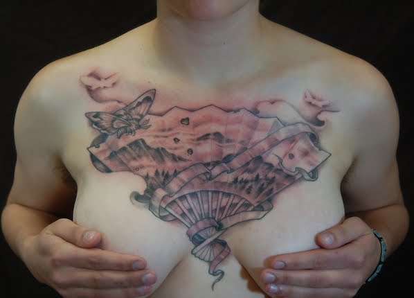 And then I got work on and finish up this Japanese fan chest piece on 