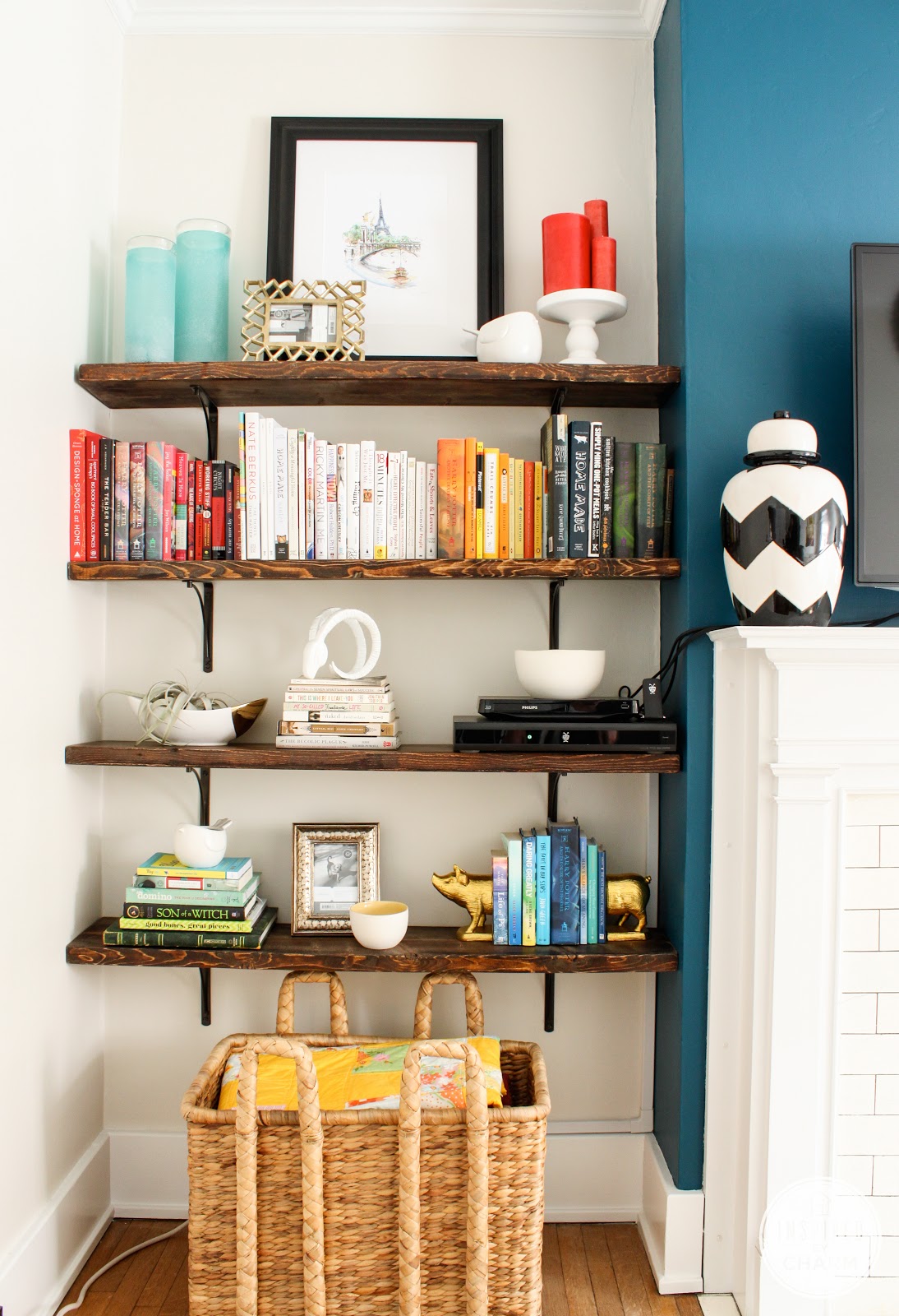 For the Love of Color Bookcase Styling