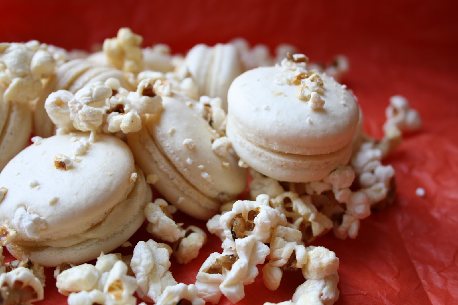 Floral Frosting Salted Caramel Popcorn Macarons