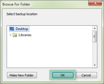 browse for folder window