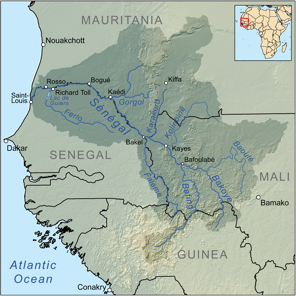 a map of the senegal river basin the rain gauge network used for the study covered this wide area yet the hydrological modelling focused on the bakoye a map of the senegal river basin the rain gauge network used for the study covered this wide area yet the hydrological modelling focused on the bakoye