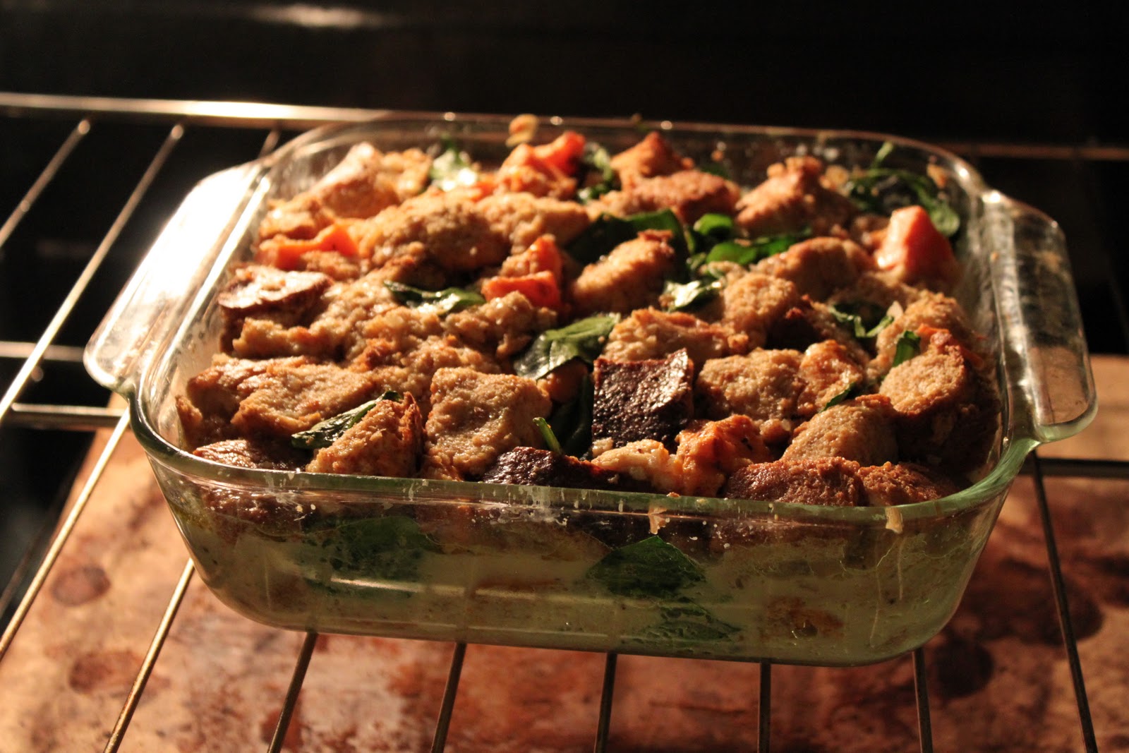 Megsiemay Makes Bread Pudding goes Savory