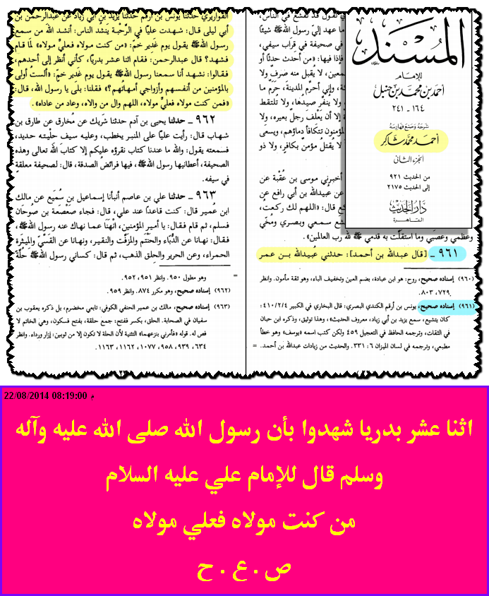 رسالة طرق حديث من كنت مولاه فعلي مولاه الفهارس