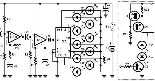 Free Electronic Circuit Collection: Dancing Led Schematic