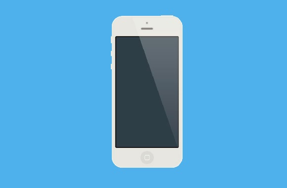 Flat iPhone5S White mockup Flat iPhone5S White mockup