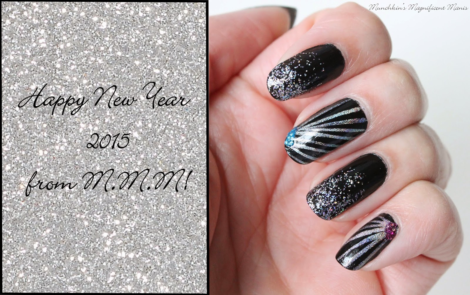 happy new year nail design