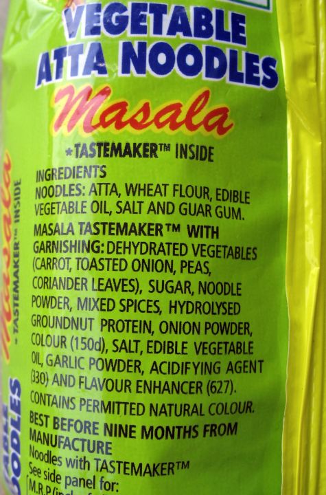 Ingredients of atta noodles