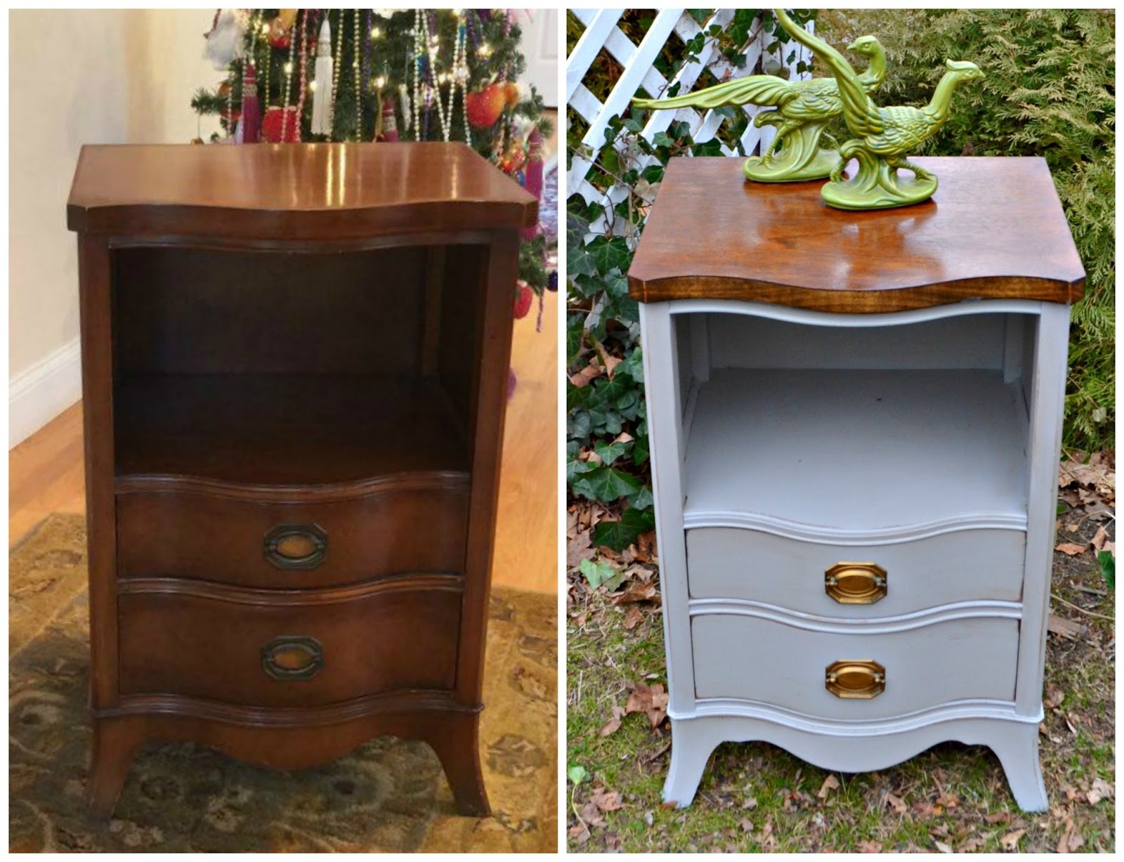 Heir and Space A Vintage Nightstand in Gray