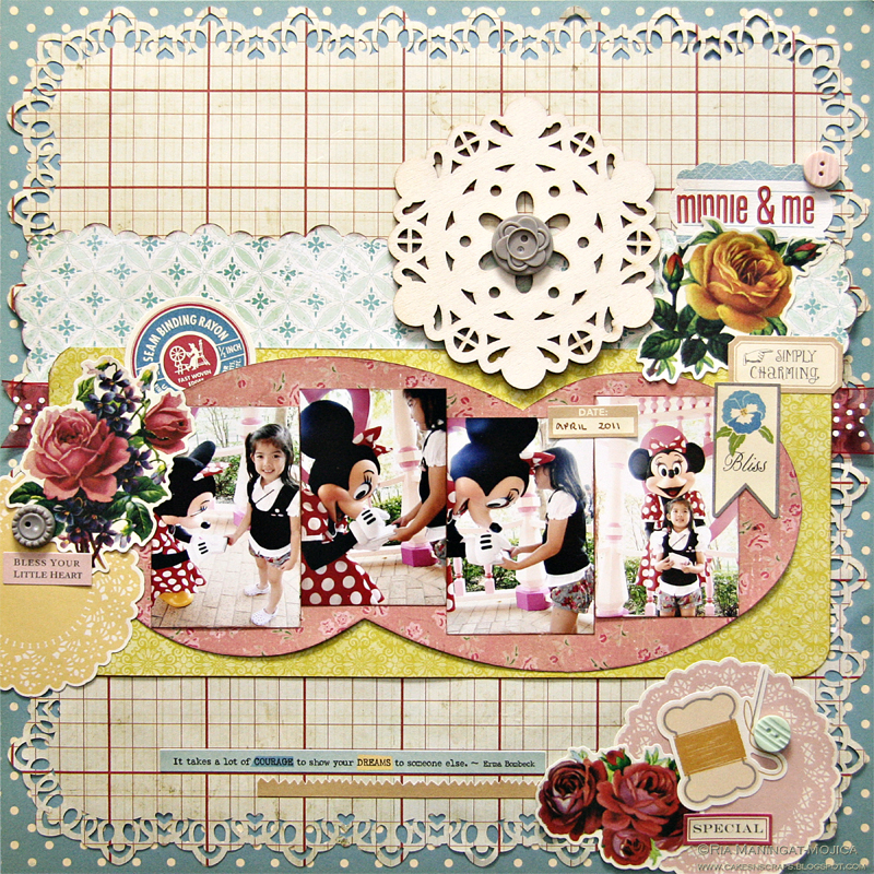 aroundthepage border the pink cloud mat and the scalloped light blue