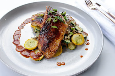 Asian Glazed Black Drum using local ingredients from Indie Plate