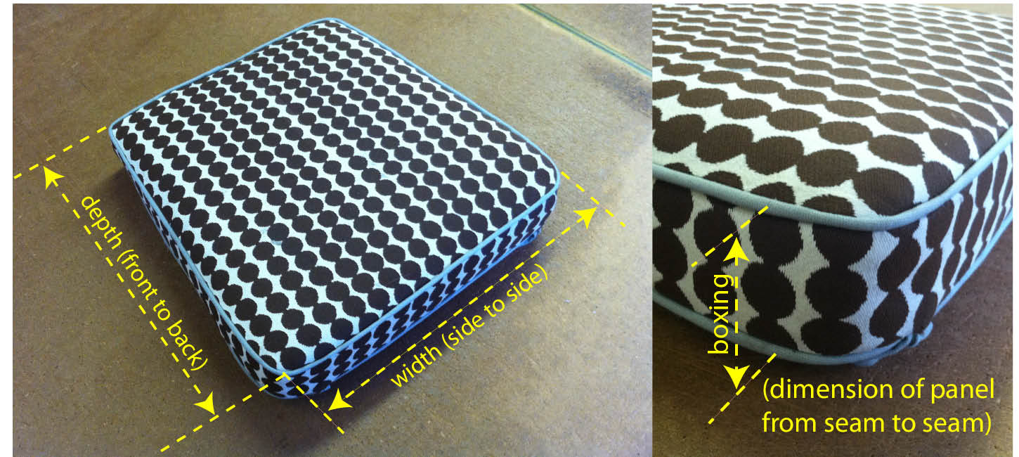 CUSHION WORKS How To Measure a Cushion Depth, Width & Boxing