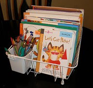 Dish Rack crayon and book bin