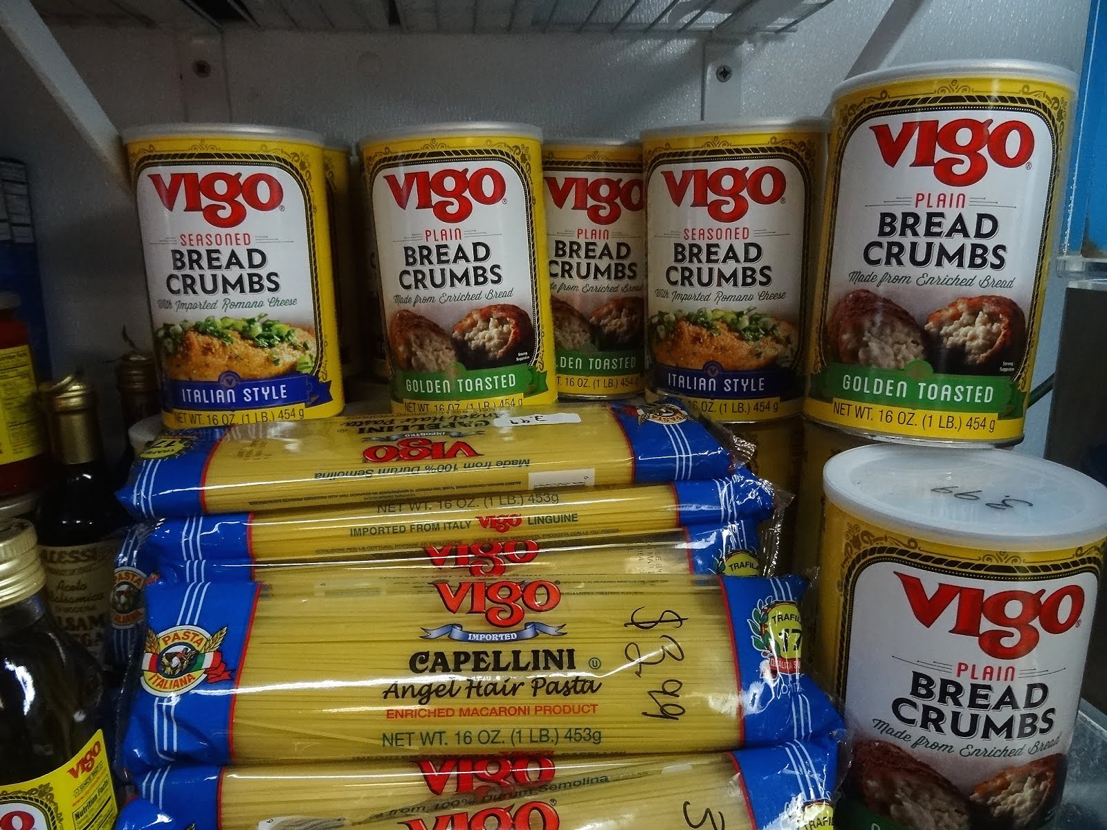 Vigo brand gluten products in Seawell seafood store.