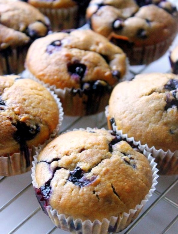 The Bestest Recipes Online Very Colorful Blueberry Muffins, for Breakfast
