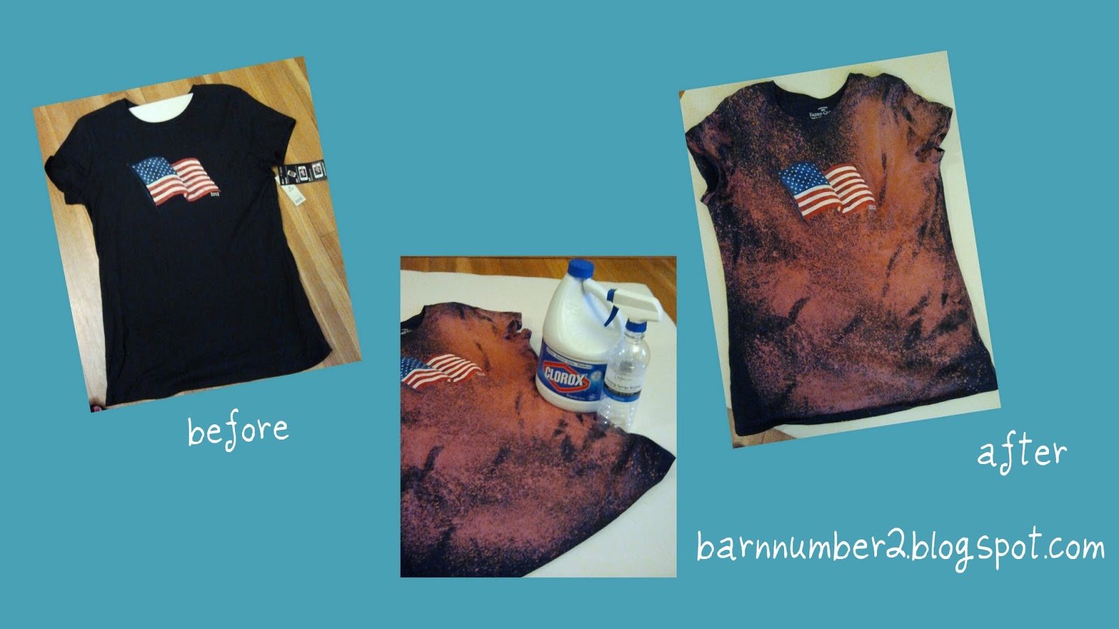 Barnnumber2 DIY Splatter paint t shirt with bleach
