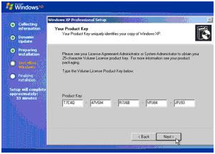 Windows XP Professional sp3 serial key or number