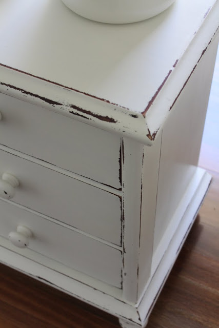 shabby chic white painted bedside tables for sale Sydney Lilyfield life