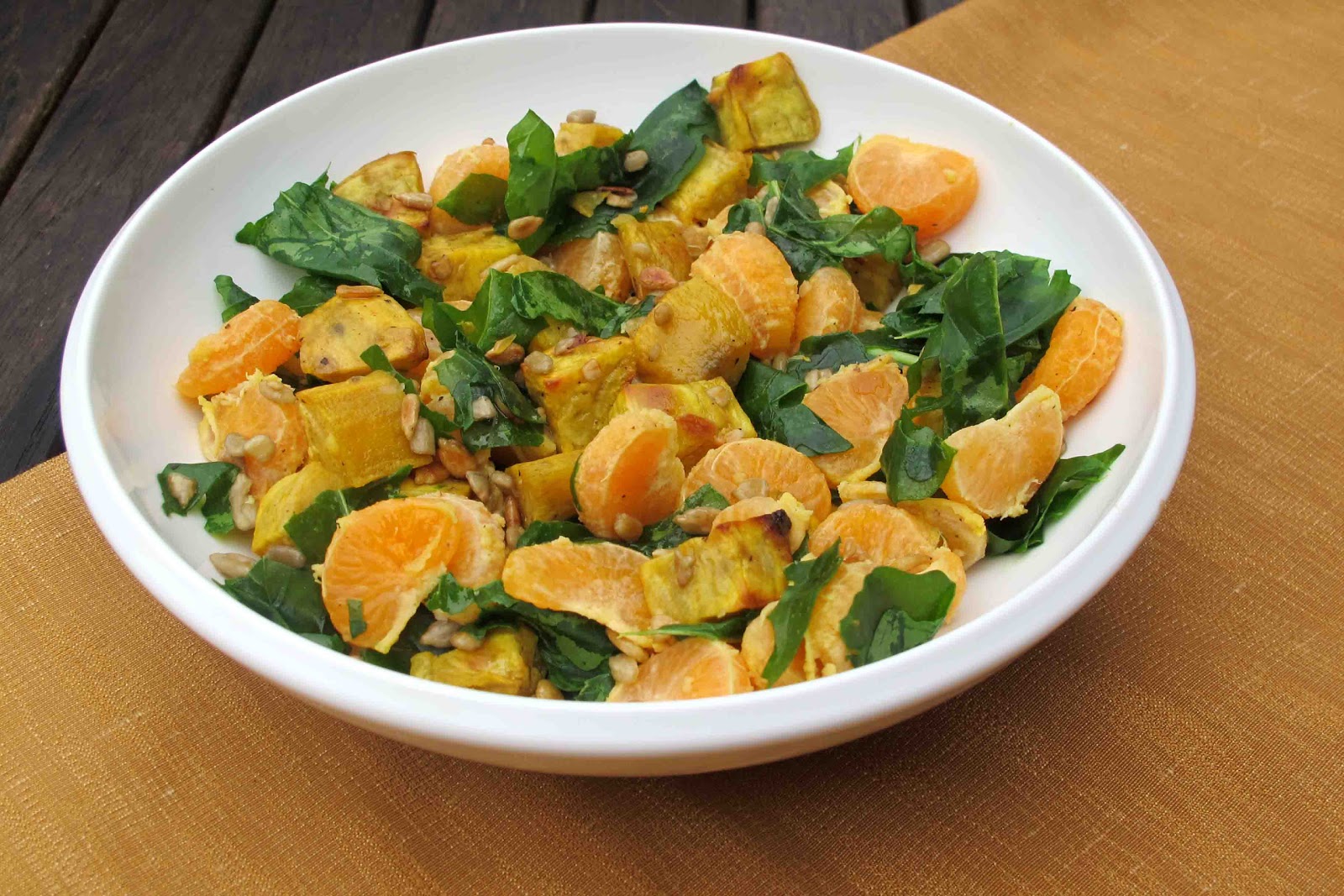 Shoot and Eat Kumara and Mandarin Salad with Hazelnut Oil Dressing