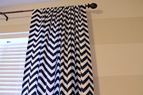 Navy White Chevron Curtains Away She Went