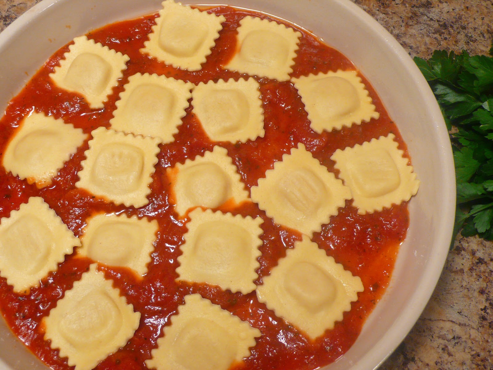 Joyously Domestic Cheesy Ravioli Bake