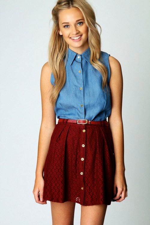 More Fabulous Pins Cute Outfits Denim Shirts and Mini Skirts