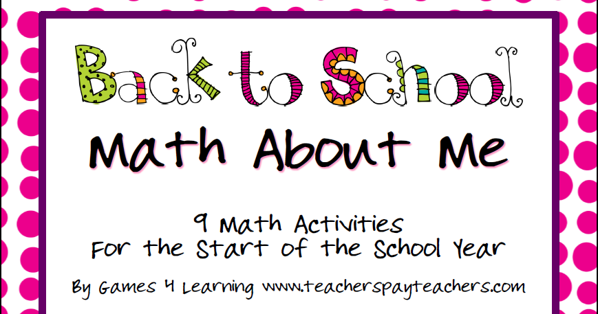 Fun Games 4 Learning: Back to School Math