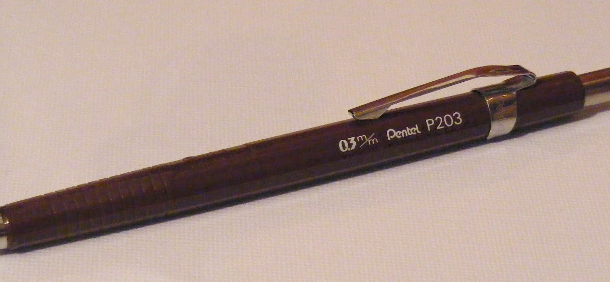Pentel Portemines P203, marron, diamètre de mines: 0,3 mm
