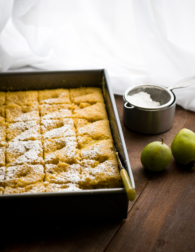 Desserts for Breakfast Cornmeal Olive Oil Cake, with Ugly Green Plums