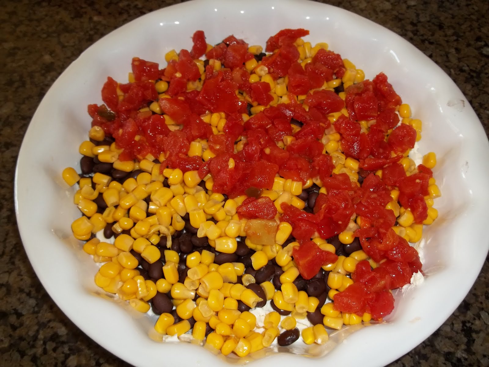 Kristi's Dishes Cheesy Black Bean and Corn Dip