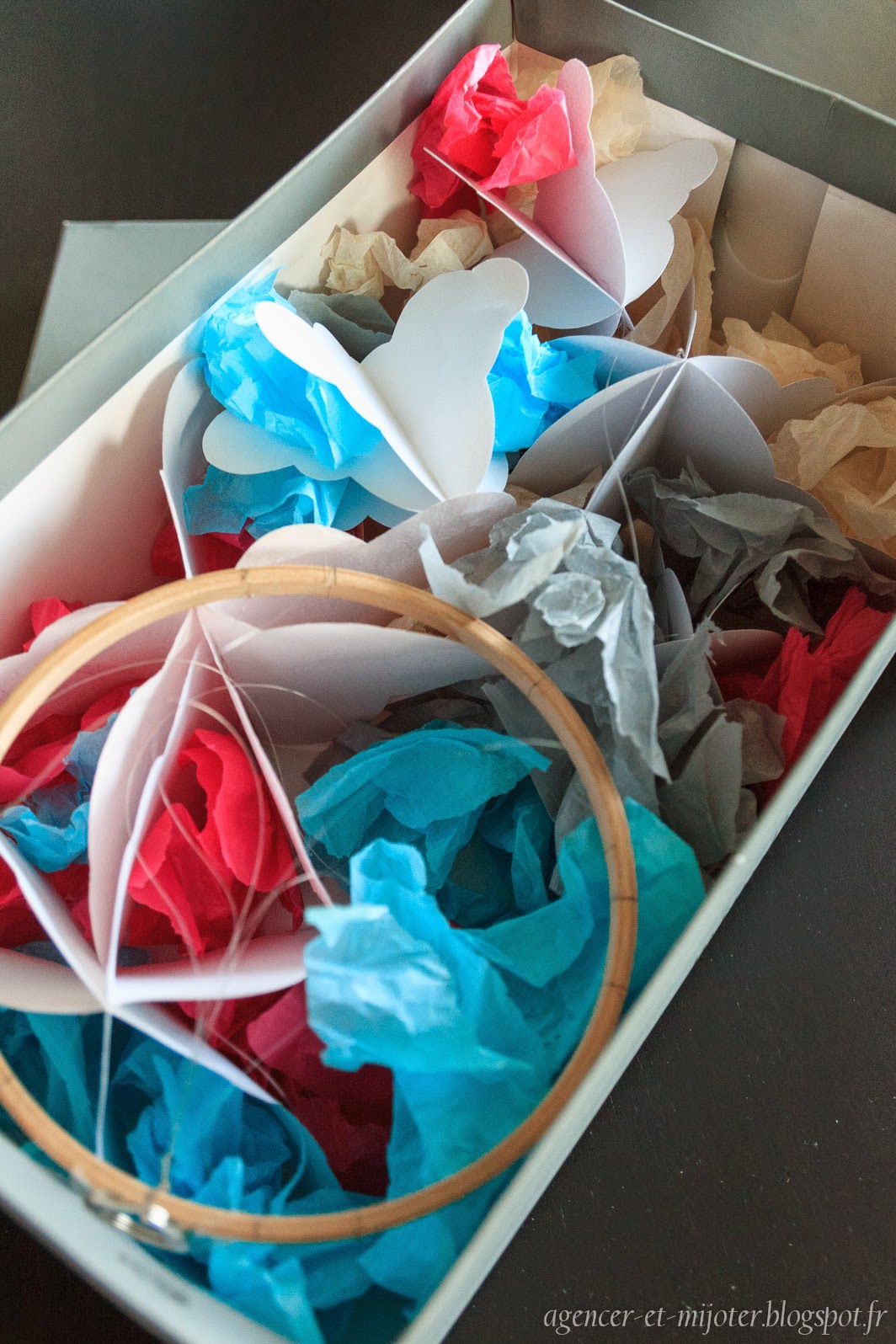 Agencer et Mijoter DIY mobile nuage en papiers (pour Melody)