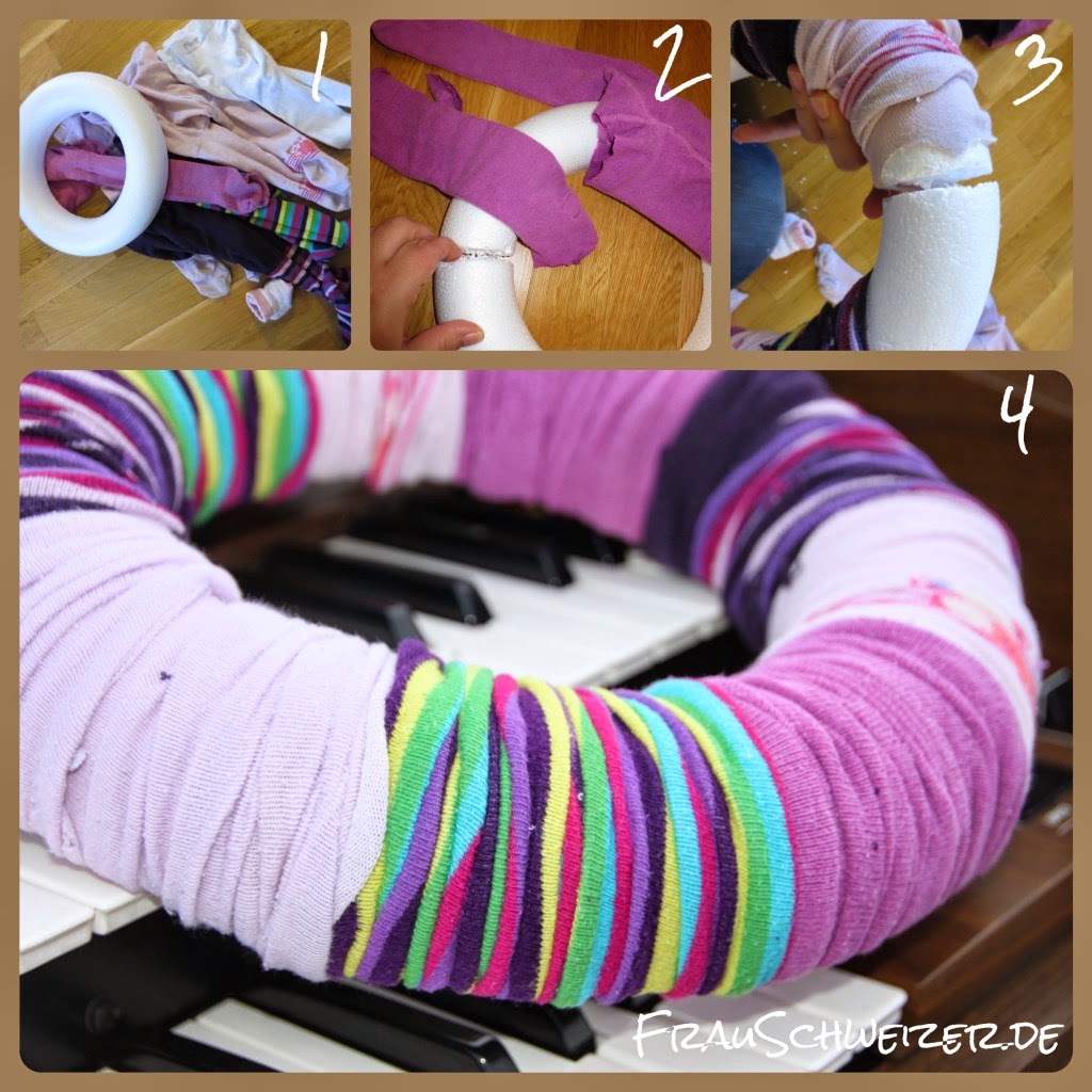 DIY: einen tollen einfachen Strumpfhosenkranz basteln 1 DIY: einen tollen einfachen Strumpfhosenkranz basteln 1