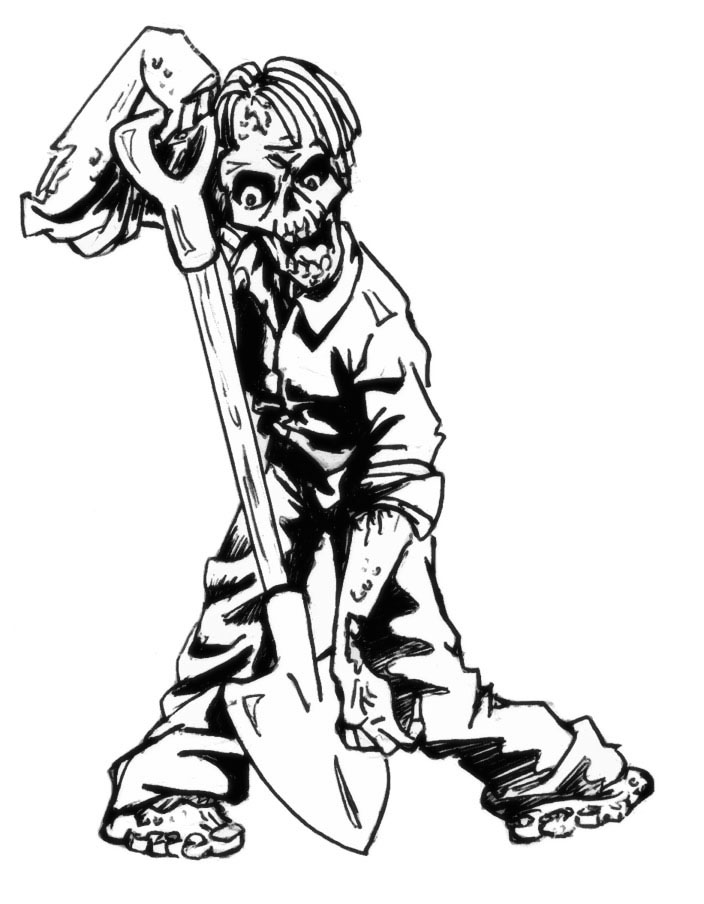 9 Free Zombie Printable Coloring Pages