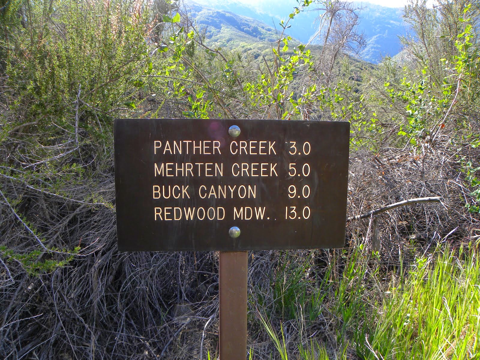 Trail Sign .. Middle Fork of the Kaweah River