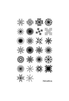 helvetica type art snowflake poster