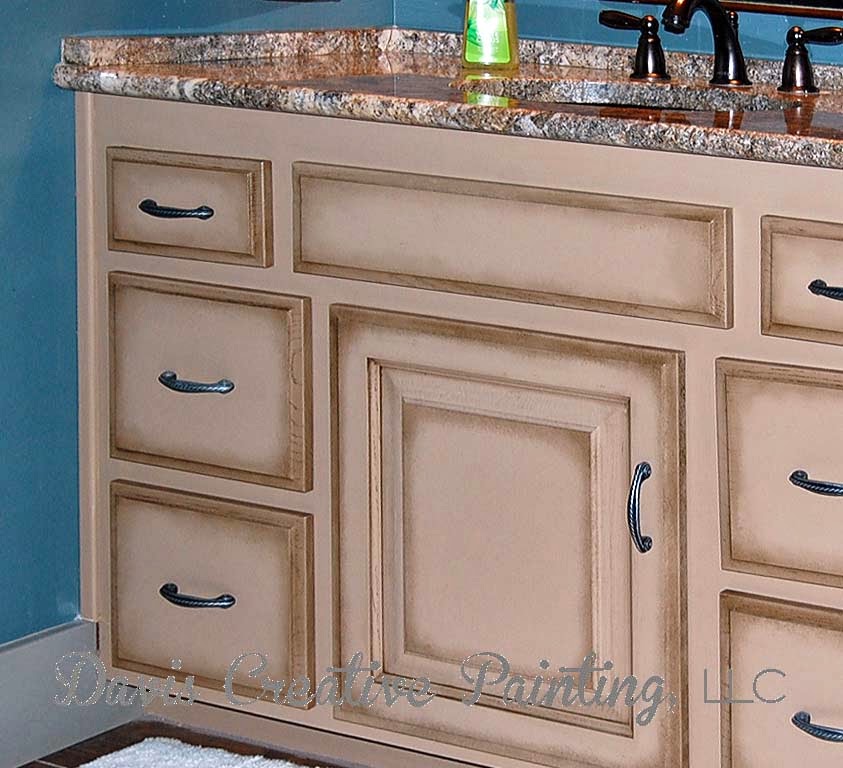Davis Creative Painting Painted Oak Bathroom Vanity