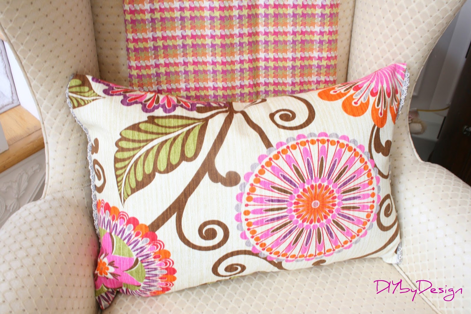 DIY by Design Throw and Pillow Tutorial using HGTV Fabric from JoAnn's