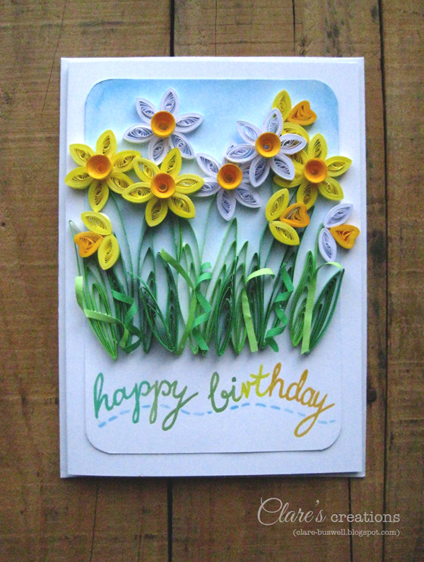 A Touch of Spring Quilled Daffodils Clare's creations