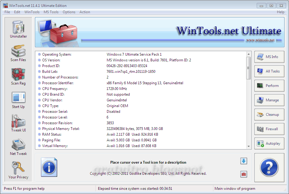 WinToolsnet - Скачать бесплатно Настройка и