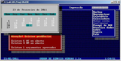 OS Ordem de Serviço 1998 Thiago França Clipper 5.2 DOS 6