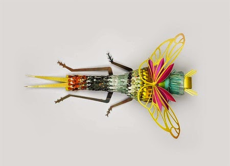 paper art, beautiful insects