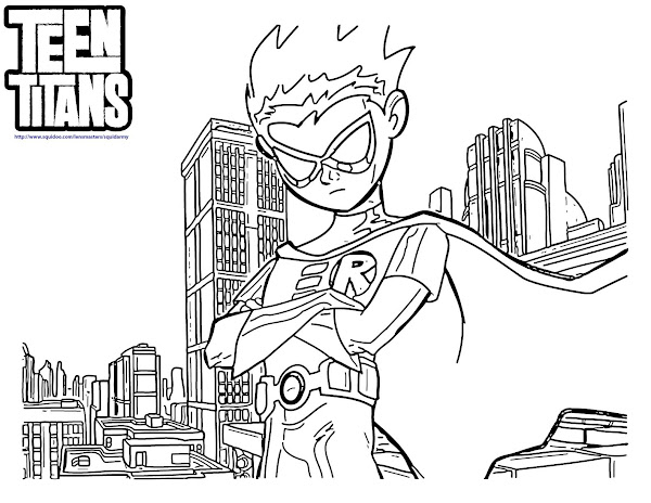 Teen Titans Go Robin Coloring Pages