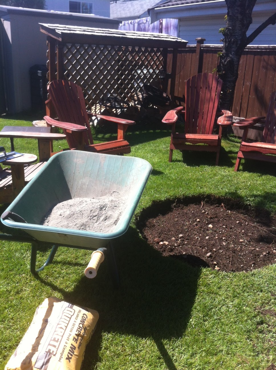 Heather's home improvements Concrete pad for backyard fire pit